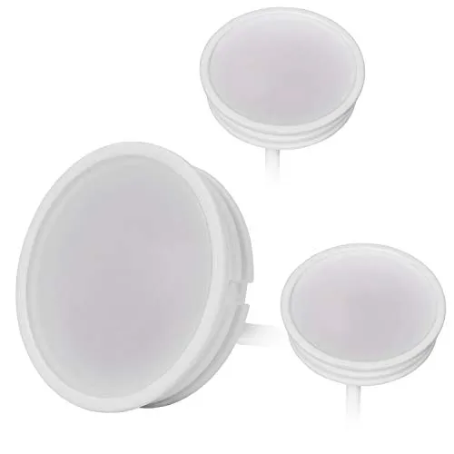 HCFEI 3x LED Modul flach Dimmbar 230V 3W für Einbaustrahler MR16 Warmweiß 3000K Ersatz GU10 Ø 50mm Einbauramen Leuchtmittel