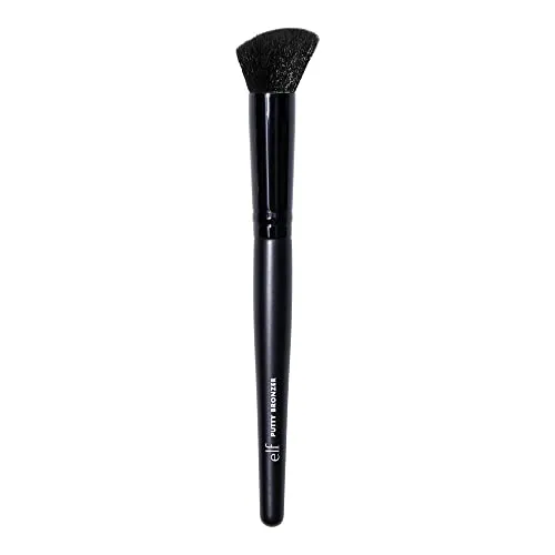Produktbild e.l.f. Putty Bronzer Pinsel, abgewinkelter Make-up-Pinsel für Kontur & Highlight, hergestellt für den e.l.f. Putty Bronzer, makellose hygienische Anwendung, Schwarz