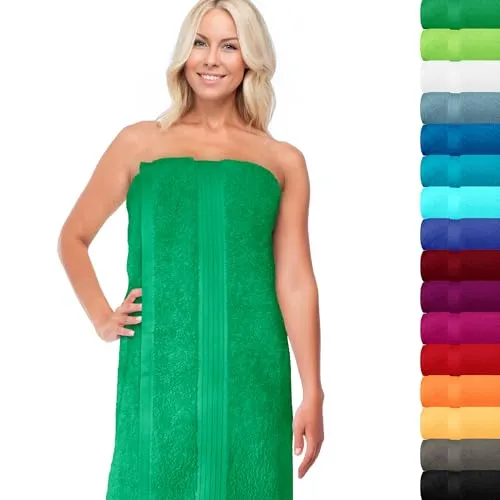 Lashuma Saunatuch Herren XXL, Sauna Liegetuch 100x200 cm - Forst Grün - Duschtücher: Extra großes Frotteehandtuch (100x200 cm) aus 100% Baumwolle für ultimativen Komfort und entspannende Saunaerlebnisse.