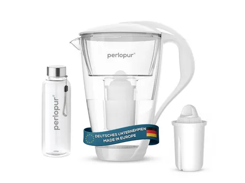 PearlCo Glas-Wasserfilter mit Universal-Filterkartusche und Trinkflasche