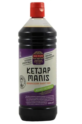 GO-TAN Ketjap Manis süße Sojasauce 1 Liter | Indonesian Sweet Soy | Vegan