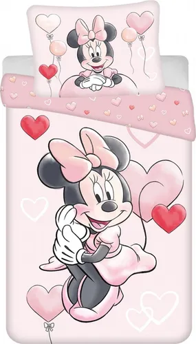 Disney Kinderbettwäsche Minnie Mouse 2-teilig - Bettwäsche-Set aus 100% Baumwolle, mit süßem Minnie Mouse Motiv, für einen gemütlichen Schlafplatz für Kinder. Maschinenwaschbar und trocknergeeignet.