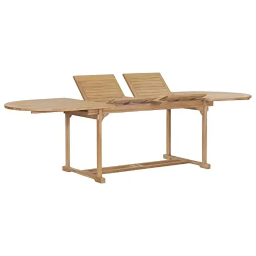 vidaXL Teak Massiv Gartentisch Oval Ausziehbar 180-280cm - Esstisch aus hochwertigem Teakholz, ideal für den Außenbereich. Mit zwei Verlängerungsstücken von 180 cm auf bis zu 280 cm erweiterbar – perfekt für gesellige Runden!