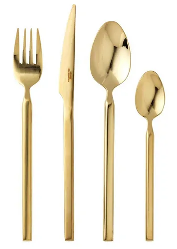 Broste Copenhagen Besteck-Set Tvis 16 tlg. Edelstahl (PVD-beschichtet), gold