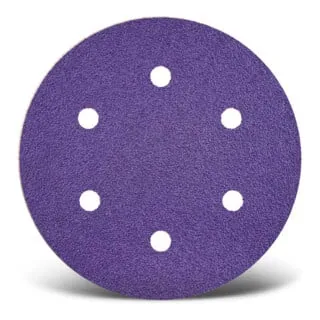 Menzer Titanium HD Klett-Schleifscheiben 150 mm, 6-Loch, K320 (50 Stk.) - Hochwertige Klett-Schleifscheiben für Schwingschleifer, ideal für Lacke und Kunststoffe. Mit selbstschärfenden keramischen Schleifkörnern für hervorragende Oberflächengüte und lange Standzeiten.