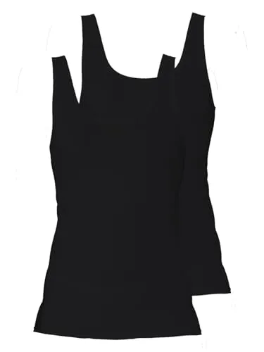 SCHÖLLER 2er Pack Damen Achseltop Baumwolle-Elasthan 51121-26-580 Gr. Numeric_48 in Schwarz