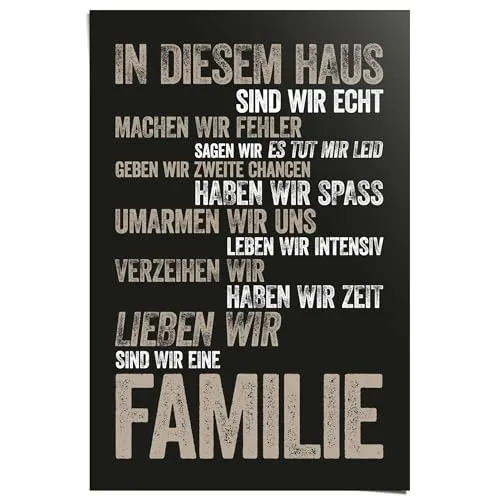 REINDERS Poster, In diesem Haus, Küche, Poster, Wanddeko, Room Decor, Bilderdruckpapier, Mehrfarbig, 91,5 x 61