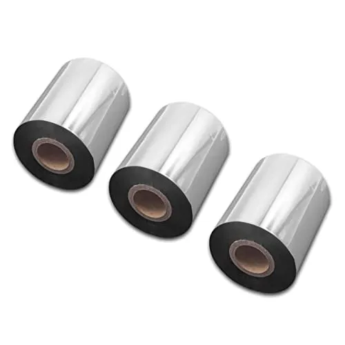 vhbw 3x Thermotransfer-Band kompatibel mit Zebra ZT230, ZT420, ZT220, ZT410 Drucker Etikettendrucker, Wischfest, 80 mm x 300 m, Wachs Harz Schwarz