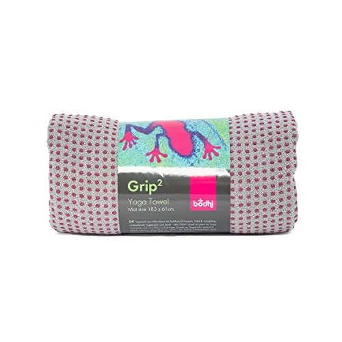 Bodhi GRIP2 Yoga Towel - Yogahandtuch mit rutschfesten Silikon-Noppen für optimalen Halt, antibakteriell und ideal für Hot Yoga oder Pilates. Saugfähiges Mikrofaser sorgt für perfekten Grip.