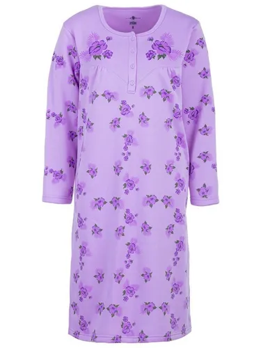 zeitlos Nachthemd Thermo Nachthemd - Big Flower Farn