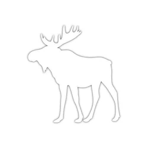 Auto-Aufkleber Elch I 120 x 126 mm I Weiß I Kleiner Wohnmobil Sticker I Skandinavien I Natur Heckscheibenaufkleber I kfz637