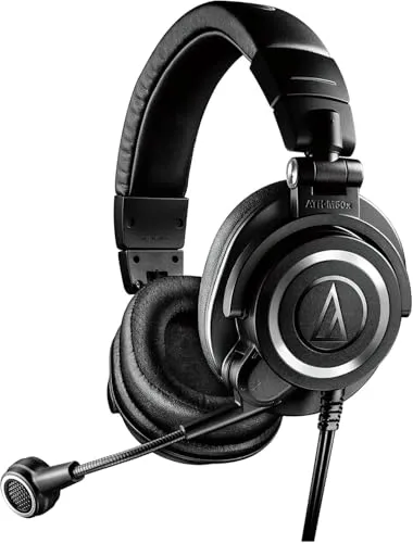 Audio-Technica M50xSTS Streaming Headset mit XLR-Anschluss - Kopfhörer für Streamer, mit erstklassigem Nierenkondensatormikrofon für Studioqualität und zwei Ohrpolster-Sets für optimale Audioqualität und Tragekomfort.