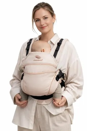 manduca XT Babytrage - Komfortable Baumwolltrage für Neugeborene bis 20 kg - Babytragen, 100% Baumwolle, verstellbare Größe für optimalen Tragekomfort vom Säugling bis Kleinkind.