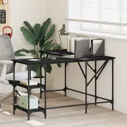 vidaXL L-förmiger Schreibtisch Schwarz 139x139 cm - Schreibtisch mit reichlich Stauraum und feuchtigkeitsbeständigem Holzwerkstoff, ideal für platzsparende Büros oder Home Offices