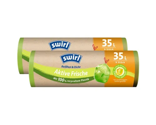 Swirl Müllbeutel 2x Swirl Aktive Frische Müllbeutel 35L (9 stk./Rolle) - Höhe 62cm