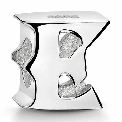 MATERIA Buchstaben Bead 925 Silber Charm Buchstabe E Element für Beads Armbänder