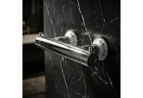 PaulGurkes Dusch-Thermostat Retro mit Keramik Mischbatterie Antik Chrom Hochglanz - Elegantes Dusch-Thermostat aus massivem Messing mit antikem Chrom-Finish. Die hochwertige Verchromung und der Verbrühschutz sorgen für Sicherheit und Stil in Ihrem Badezimmer.