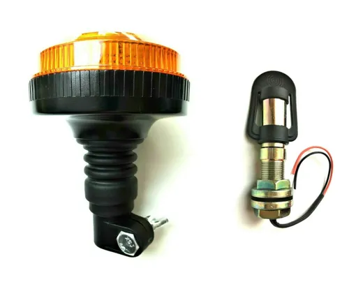 LED Rundumleuchte mit 4 Blitzmuster 12-80V ECE R65 R10 E9 PKW und Aufsteckrohr I