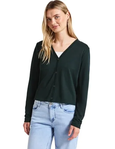 Shirtjacke im Silk-Look, Gr. 34, pine grove green in grün von Street One