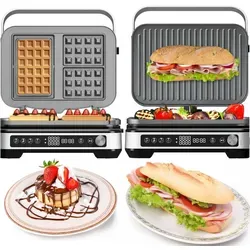 TurboTronic 2in1 Kontaktgrill – Vielseitiger Elektrogrill mit Waffelplatten