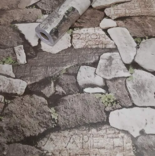 Visario Tapeten Folie 3000-S selbstklebend Farbe Stein Mauer Dekor 10 m x 45 cm Dekorfolie Möbelfolie Tapete 3049