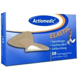 Actiomedic® ELASTIC Fingerkuppenverbände 335.020.04086 , 1 Packung = 50 Stück, ca. 43 x 68 mm
