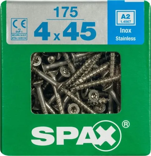 Spax Universalschrauben 4.0 x 45 mm TX 20 - 175 Stück Edelstahl Schraube