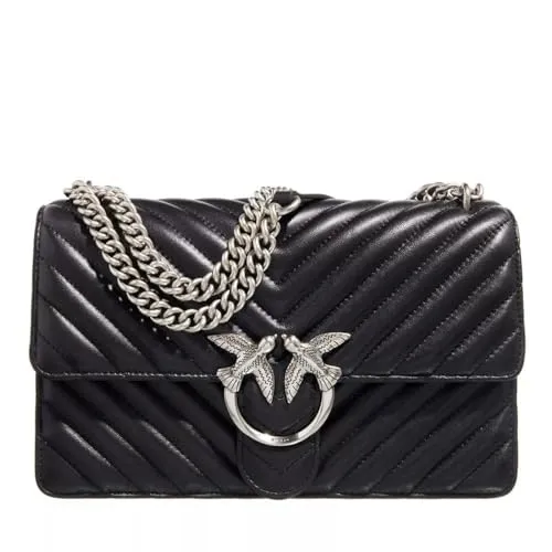 Pinko Love One Classic Schultertasche schwarz 100941-A0GK-Z99O - Umhängetaschen aus hochwertigem Schafsleder, stilvolles Design und perfekte Ergänzung für jedes Outfit.