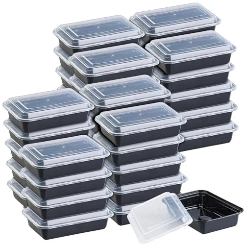 Rosenstein & Söhne Behälter mit Deckel: 40er-Set Lebensmittel-Boxen mit Deckeln, 800 ml (Pausendose, Food Storage Boxen, Frischhaltedosen)