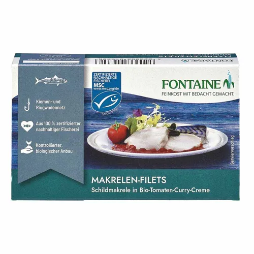 Makrelen-Filets ohne Haut - Tomaten-Curry-Creme 125g | FONTAINE