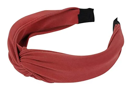 axy Breiter Haarreif mit raffinierten Knoten-Vintage-Wunderschön Stirnband Haarschmuck Damen Haarreifen HR34b Stil A (Stil A - Rot)