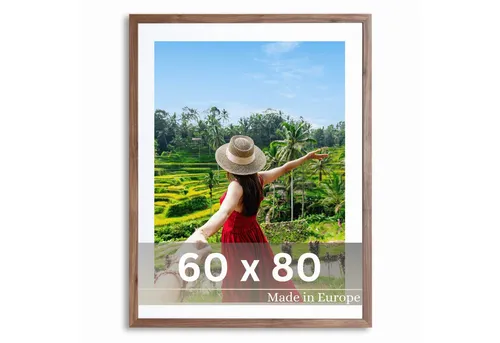 Victor (Zenith) Bilderrahmen Richter, Bilderrahmen Braun 60x80cm mit 50x70 cm Passepartout, Holz