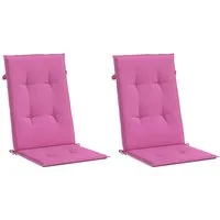 vidaXL Gartenstuhlauflagen für Hochlehner 2 STK. in pink von vidaXL