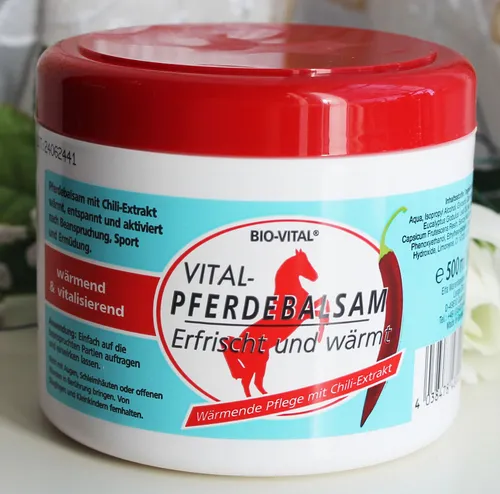 500ml Bio-Vital HOT Pferdebalsam Pferdesalbe Sport Gel erfrischt wärmt Chili