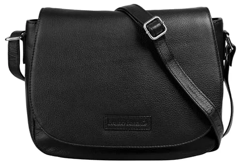 BRUNO BANANI Umhängetasche aus Leder - Elegante Handtasche aus 100% Rindleder, ideal für den Alltag mit praktischem Smartphonefach und verstellbarem Schultergurt – stilvoll und funktional!