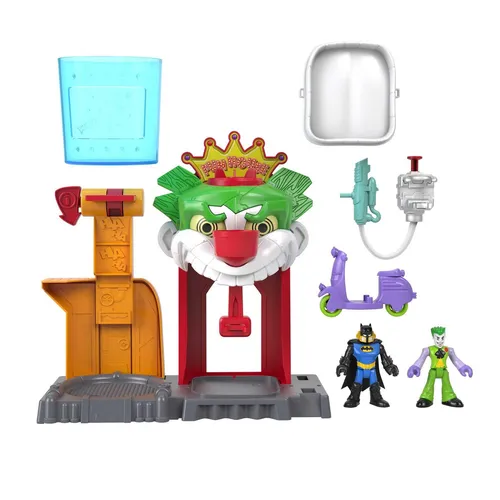 IMAGINEXT DC Super Friends Batman-Spielset - Joker-Haus mit Figuren - Tabletopspiele Sonstige, kreatives Spielset mit beweglichen Figuren für fantasievolles Spiel und Abenteuer