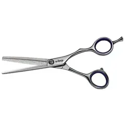 e-kwip EOP Modellierschere 40 Zähne - Haarschneider mit ergonomischem Griff für gelenkschonendes Schneiden, inklusive individuell regulierbarer Stellschraube und praktischer Alubox.