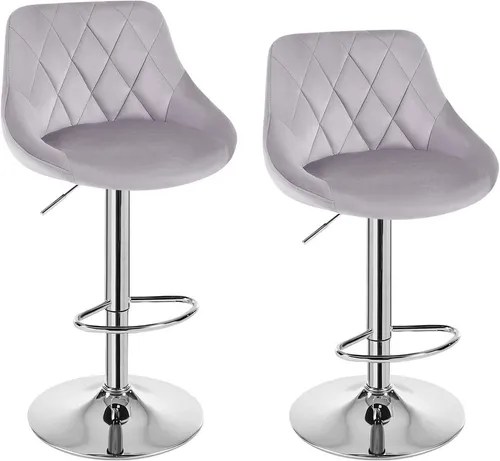 WOLTU Barhocker 2er Set, höhenverstellbar und drehbar - Barhocker mit gepolstertem Samtsitz und ergonomischer Rückenlehne, ideal für Küche oder Hausbar. 360° drehbar und höhenverstellbar für maximalen Komfort.