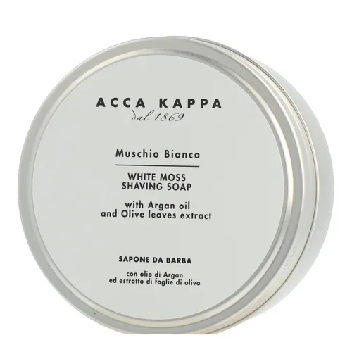 Acca Kappa Muschio Bianco Rasierseife 250 g - Hochwertige Rasierseife mit antioxidativen Inhaltsstoffen und Arganöl für eine glatte Rasur. Ideal für eine sanfte Hautpflege und ein luxuriöses Rasiererlebnis.
