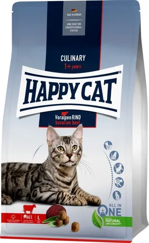 Happy Cat Adult Culinary mit Voralpen Rind Katzenfutter 4 kg - Premium Katzenfutter mit hochwertigem Voralpen Rind, ideal für ausgewachsene Katzen und sorgt für eine ausgewogene Ernährung.