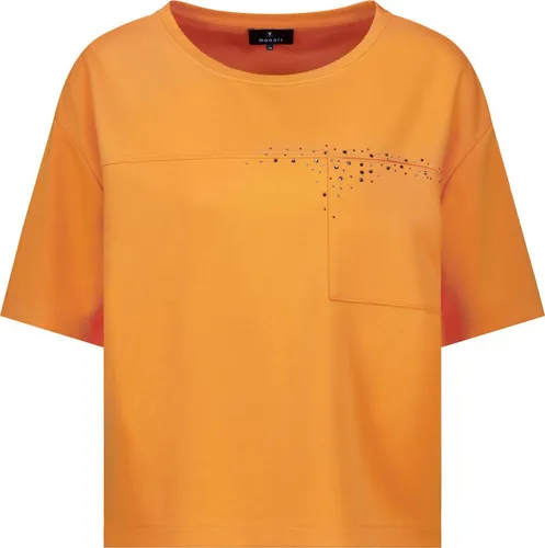 Monari T-Shirt mit Strasssteinen - Fließendes Viskose-Sweatshirt mit Rundhalsausschnitt und Brusttasche – der perfekte stilvolle Begleiter für selbstbewusste Outfits.
