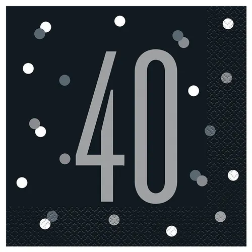 Servietten,40 , schwarz-grau, 16 Stück,Tischdeko,Geburtstag,Party33 x 33cm