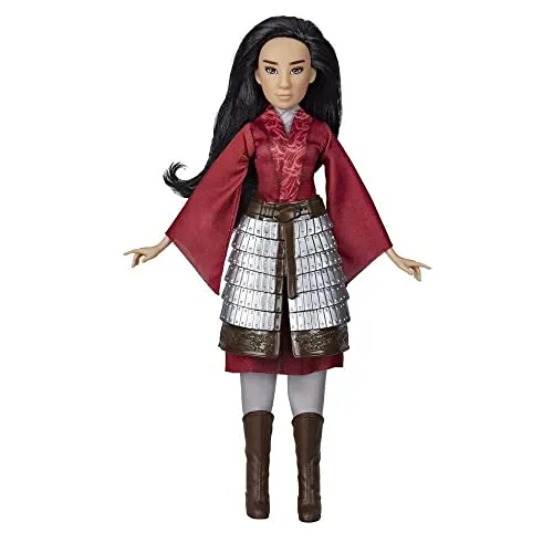 Hasbro Disney Prinzessinnen Disney Mulan Modepuppe mit Rüstungsrock, Schuhen, Hose und Oberteil, inspiriert von Disneys Realverfilmung Mulan, Spielzeug für Kinder und Sammler