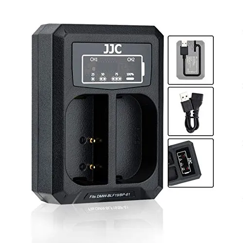 USB Dual Akku Ladegerät Adapter für Panasonic DC-S5 G9 GH5S GH5 GH4 GH3, Sigma sd Quattro, sd Quattro H für Panasonic DMW-BLF19 DMW-BLK22, Sigma BP-61 Akku