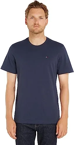 Tommy Jeans Herren T-Shirt Kurzarm TJM Original Slim Fit, Blau (Black Iris) - T-Shirts für Herren, aus 100% Bio-Baumwolle für höchsten Komfort, ideal für Freizeit und Lounge-Look. Das schlichte Design mit Tommy Jeans Flag sorgt für einen lässigen Style.