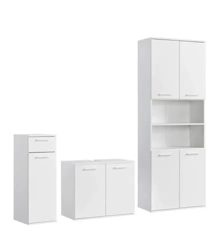 mokebo Badmöbel-Set Der Steuermann, 3-teilig - Badmöbel-Set in modernem Design, hochqualitativ aus Deutschland, bietet viel Stauraum für Handtücher & Kosmetika, direkt zu dir nach Hause geliefert.