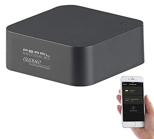auvisio WLAN Fernbedienung: Lernfähige IR-Universal-Fernbedienung mit App, 360°, kompatibel mit Amazon und Alexa (WLAN Universalfernbedienung, Infrarot Sender, Philips Smart Home)