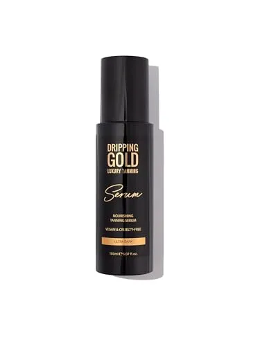 Dripping Gold Luxury Tanning Serum Ultra Dark | Natürlicher Bräunungseffekt | Feuchtigkeitsspendend | Streifenfrei | Vegan | Hautfreundlich
