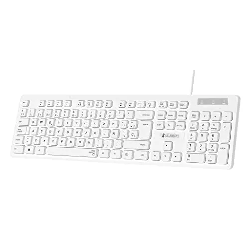 Subblim SUBKBC-0SSK51 Weiß Qwerty Spanisch Tastatur - Tastaturen & Keypads, ergonomisches Design für komfortables Tippen und ideal für spanischsprachige Nutzer.