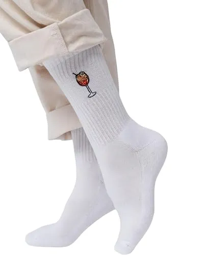 Fashion Drinks Crew Socks Damen & Herren aus Bio Baumwolle im Spritz Design (42-46)